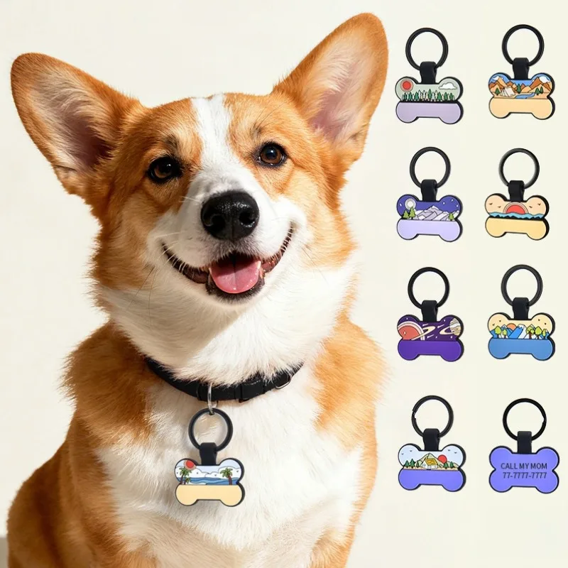 Etiqueta antipérdida de hueso de silicona para mascotas, Collar para perro cachorro, etiqueta de nombre, accesorios personalizados para perros, etiquetas de identificación personalizadas para mascotas, colgante, 2026 - imagen 2