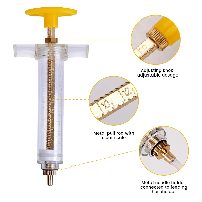 Jeringa de alimentación para loros, alimentador de aves de alta calidad, manguera para balcón, 20ml, 1 Juego - imagen 2