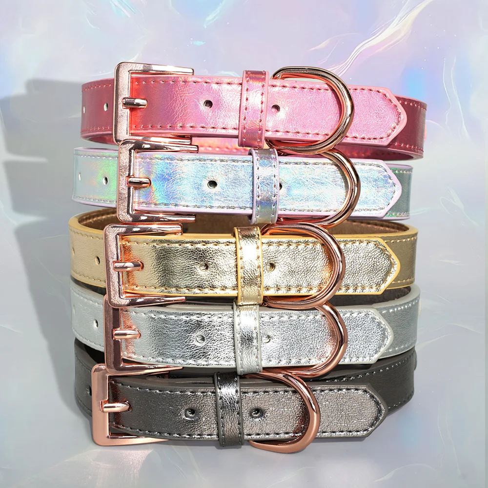 Collar personalizado de cuero PU para perros y gatos con nombre gratis - imagen 4