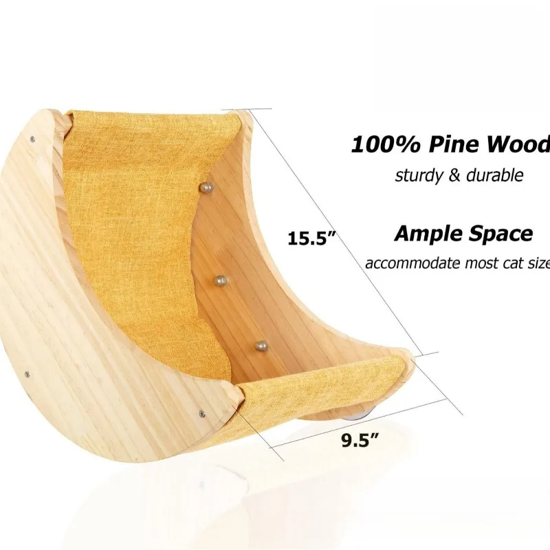 Hanging Cat Hammock Wooden Pet Cat Hammock Suction Cup Window Kitten Cats Bed Furniture Accessories Kittens Pets Catnap Product - imagen 4