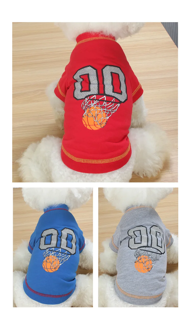 Camisas de baloncesto para perros, ropa suave de algodón puro para mascotas para perros pequeños y medianos, camiseta de manga corta para cachorros de Bulldog Francés para primavera y otoño - imagen 4