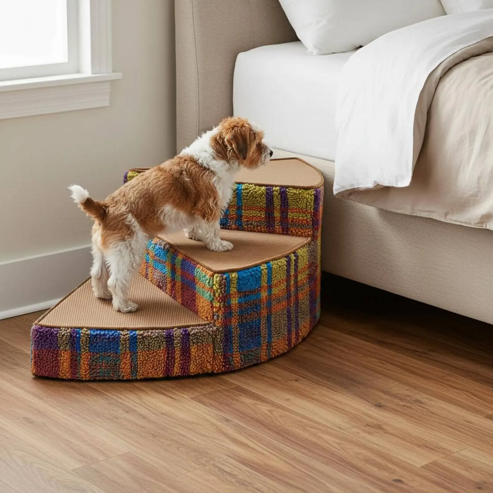 Escalones curvos antideslizantes para perros y gatos – Cubierta lavable - imagen 3