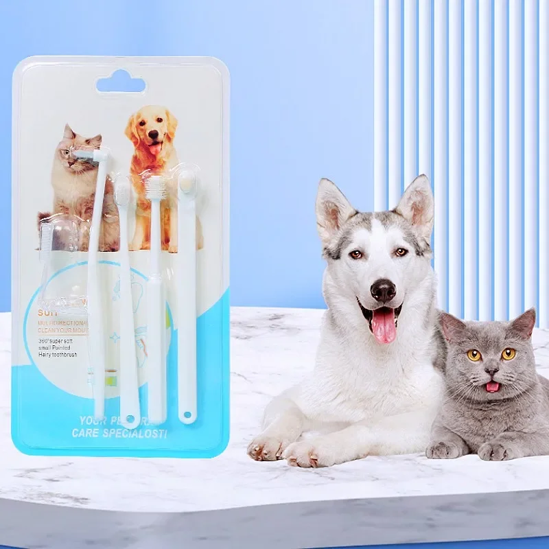 Juego de cepillos de dientes para perros y mascotas, cuidado bucal, 5 piezas, productos para mascotas, 5 piezas - imagen 3