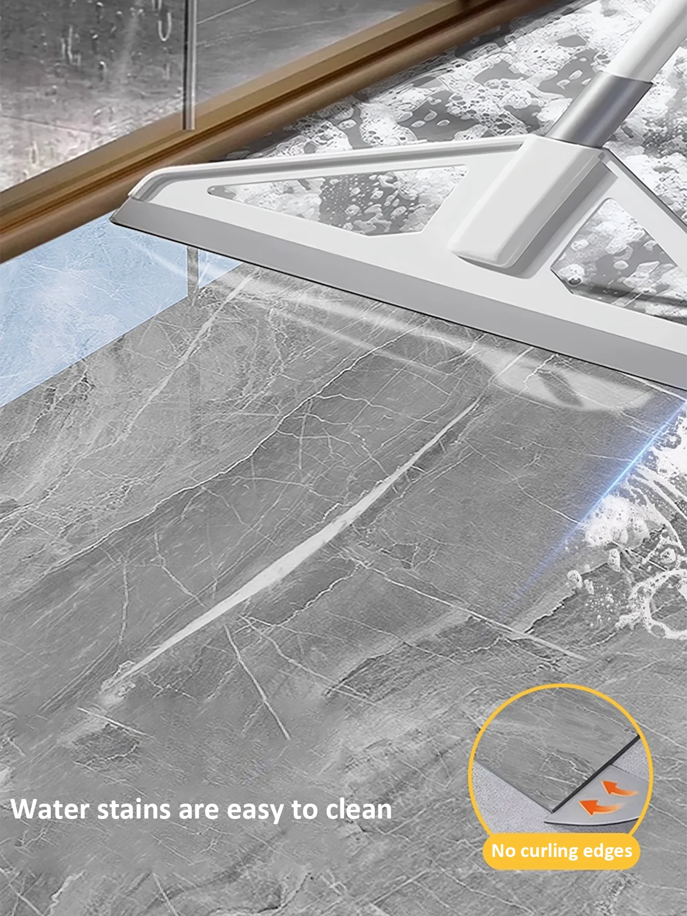 Azulejos de suelo de mármol de imitación, papel tapiz autoadhesivo simple, pelar y pegar DIY, pegatinas decorativas impermeables, antideslizantes y resistentes al desgaste, adecuadas para cocina, baño, dormitorio, sala de estar, comedor y renovación de muebles (15. 7 pulgadas X 196. 8 pulgadas) - imagen 5