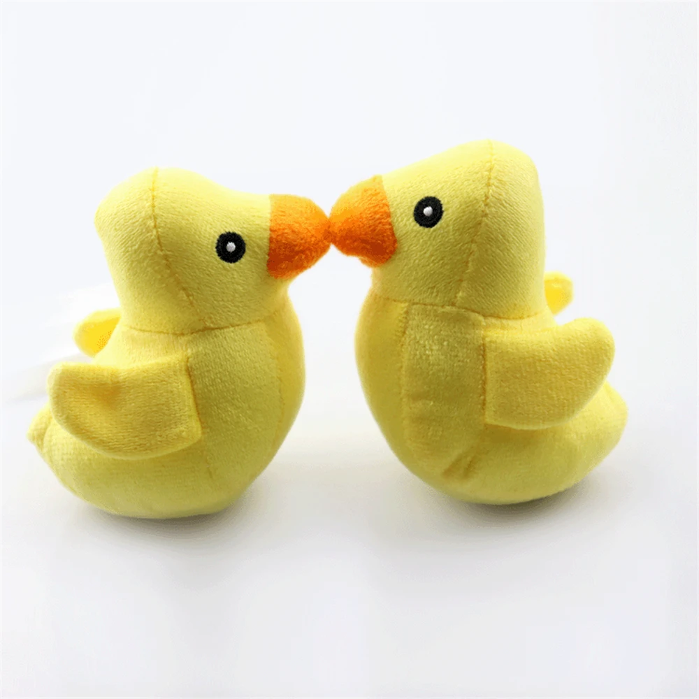 5/10 Uds. Lindo pato de peluche perros pequeños masticar juguete chirriante gato duradero cachorro Molar juguete para morder divertido juguete de entrenamiento interactivo - imagen 4