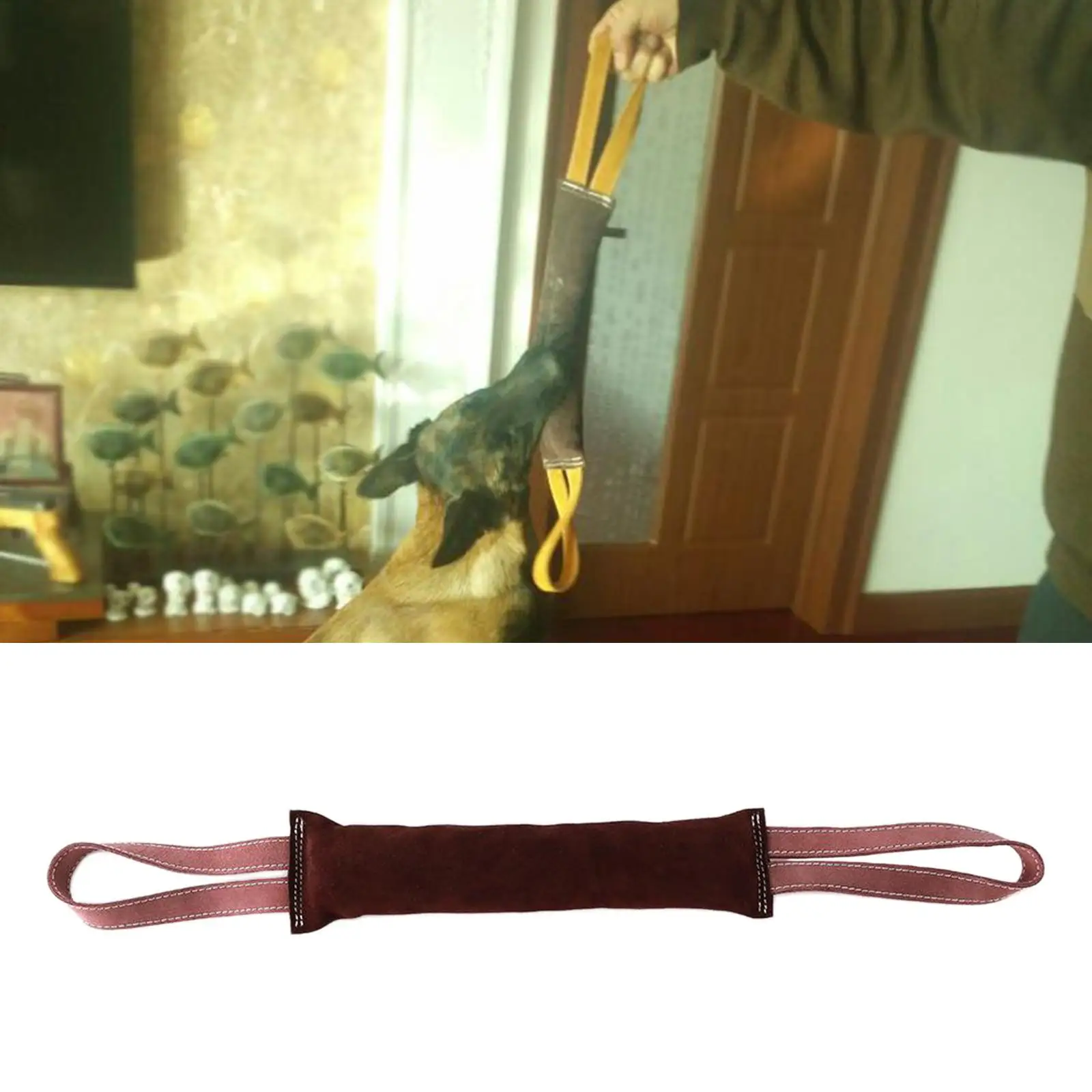 Dog Tug Bite Leather Chewing Toy Puppy Training Interactive Play Toys