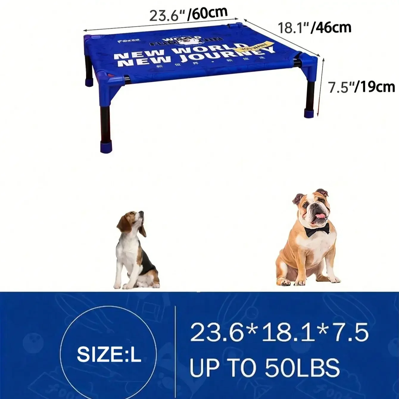 Cama para perros elevada al aire libre de invierno, cama para perros grande, mediana y pequeña, cama para perros portátil para acampar o playa, malla de malla transpirable - imagen 3