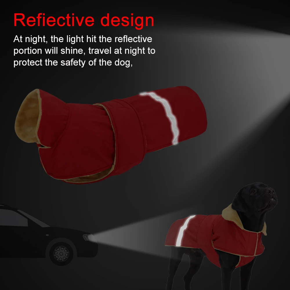 Chaqueta de invierno para perro grande, abrigo reflectante impermeable para mascotas, chaleco para perros medianos y grandes, ropa cálida para exteriores - imagen 4