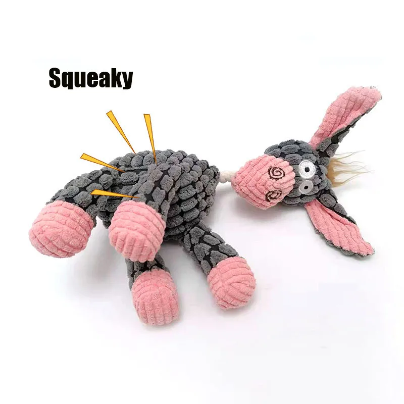 Juguete divertido para mascotas con forma de burro, juguete para masticar de pana para perros, cachorro, chirriante, hueso de peluche, Molar, juguete para adiestramiento de mascotas, accesorios para perros - imagen 2
