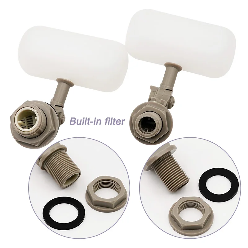 Válvula de bola flotante para tanque de agua, 1/2 pulgadas, 3/4 pulgadas, tanque de llenado automático de plástico, Control de nivel de agua, válvula humidificadora de agua para acuario - imagen 3