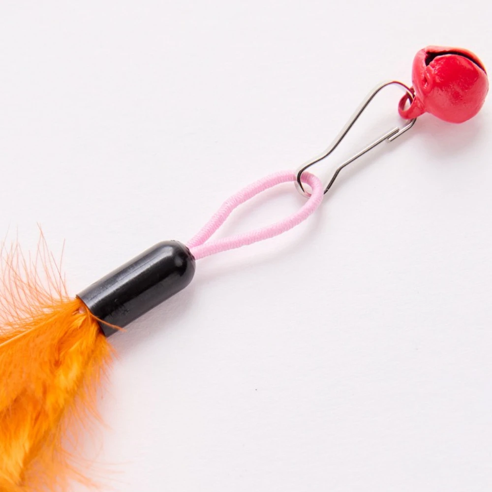 3 uds mezcla de plumas cabeza de repuesto gato Teaser Stick mascota gato juguete - imagen 3