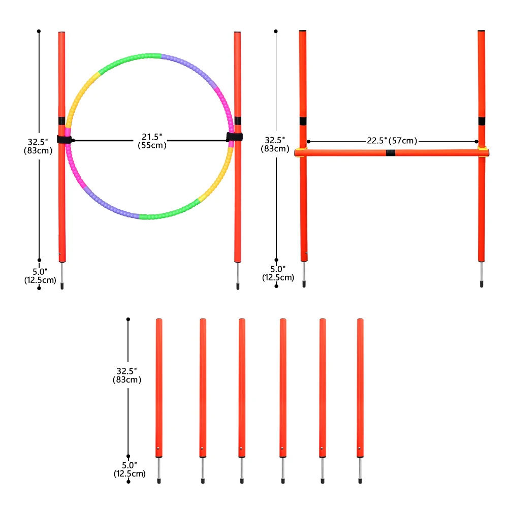Equipo de entrenamiento de agilidad para perros, herramienta portátil para saltar perros, estaca para correr, estacas deportivas, juego de equipo de agilidad para mascotas - imagen 2