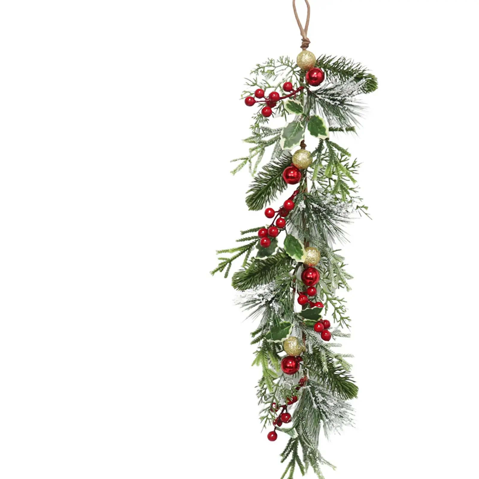 Botín de lágrima navideño, corona artificial, adorno colgante de Navidad, corona de puerta delantera, corona navideña para vacaciones en el jardín de la repisa - imagen 5