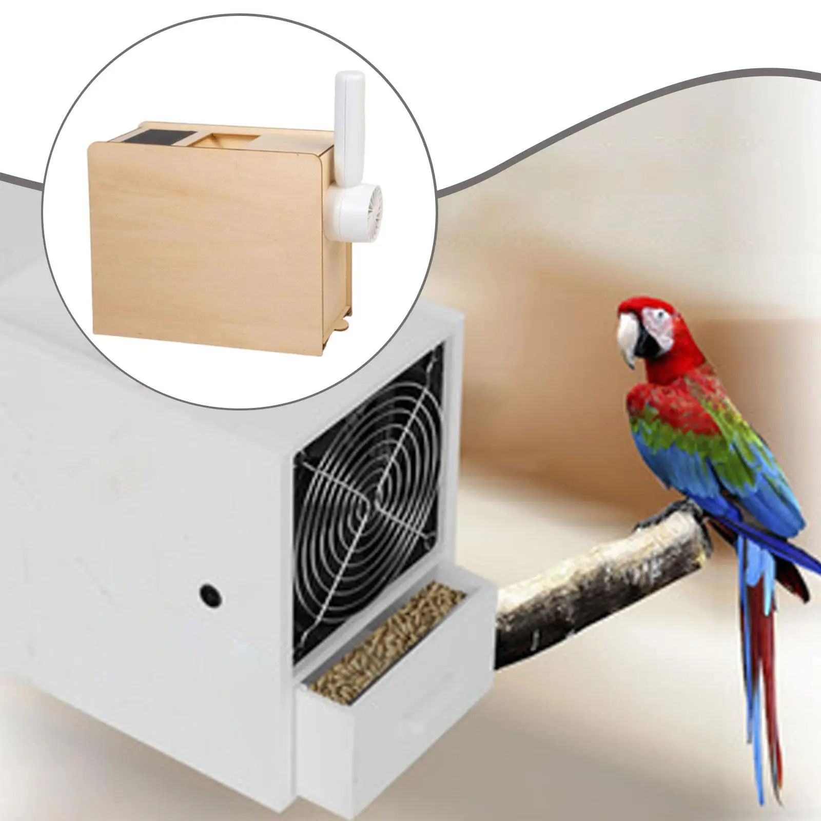 Separador de cáscara de mijo, máquina de soplado de alimentos para pájaros, práctica máquina divisora de granos de madera Manual para granja, patio, granos de mijo