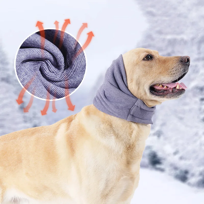 Fundas ajustables para orejas de perro, gorro calmante cálido para invierno, orejeras antiruido para mascotas, suministros para perros pequeños y grandes - imagen 4
