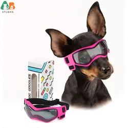 ATUBAN Gafas para perros de raza pequeña Gafas de sol para perros Gafas de sol UV para perros Marco suave a prueba de viento Correas ajustables para perros pequeños Cachorro