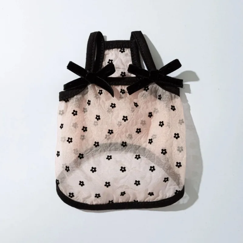Ropa para perros, chaleco de malla de lunares para cachorros, lazo de verano, eslinga para mascotas, chaleco transpirable para perros pequeños y medianos, ropa hermosa de Bichón - imagen 2