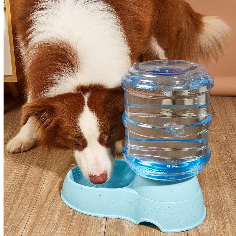 Dispensador de agua de gran capacidad para mascotas, alimentador automático de perros pequeños, tazón de comida, dispositivo de botella de bebida de simulación, suministros para mascotas, 3,8 l - imagen 3