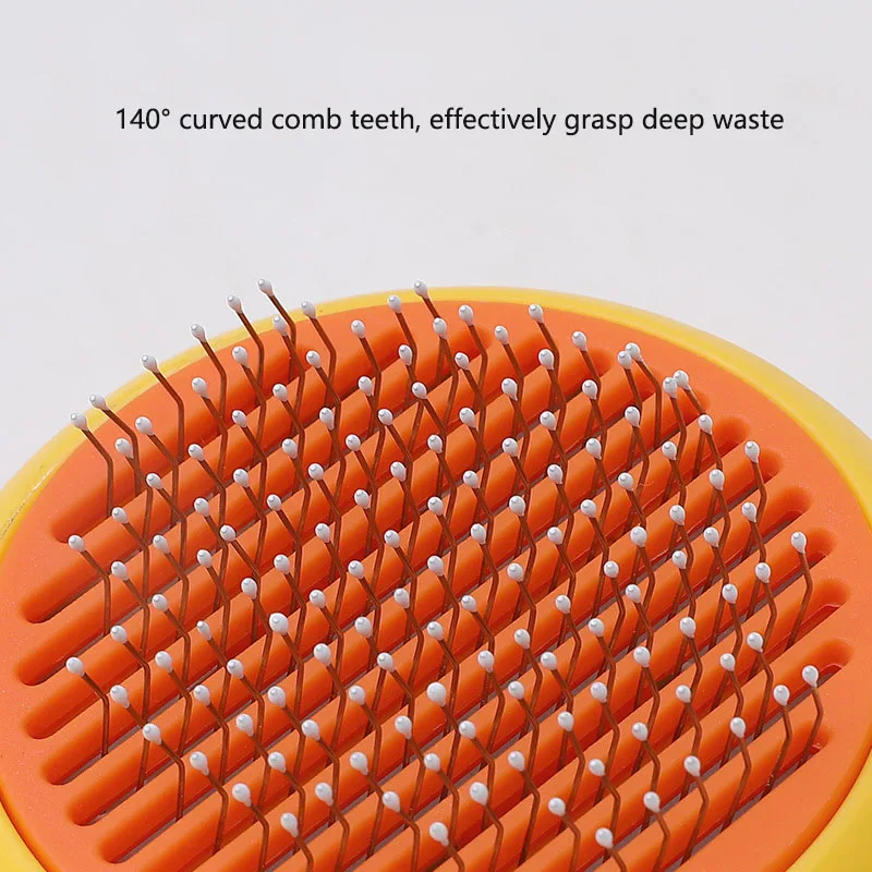 Peine de pelo largo para perros y gatos de pato amarillo, peine para quitar el pelo de mascotas, herramientas de aseo para mascotas, peine de aguja autolimpiante, suministros para mascotas - imagen 5