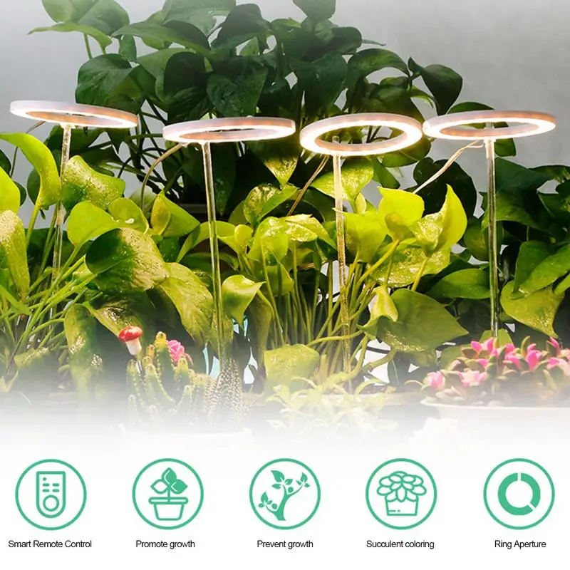 Luz LED de espectro completo para cultivo de plantas, lámpara con USB 4, brillo regulable, altura ajustable, paraguas, bricolaje - imagen 5