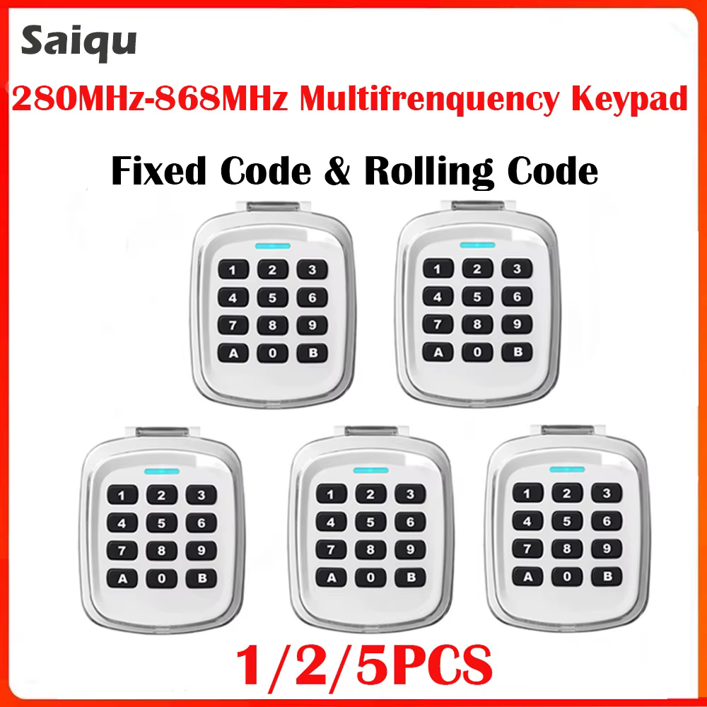 Teclado remoto inalámbrico para puerta de garaje 280-868MHz código fijo