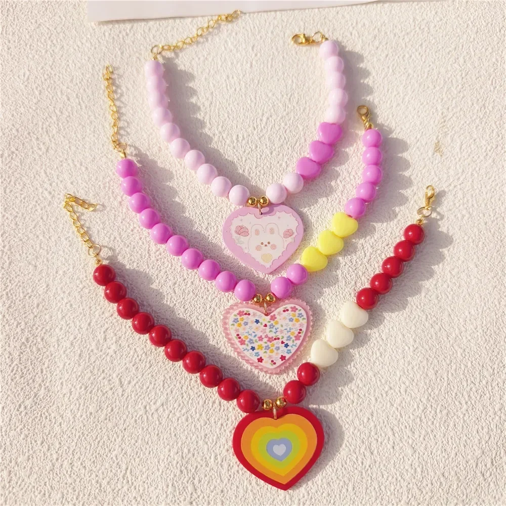 Collar de perlas para mascotas, joyería para gatos y perros, corazón de amor, productos para mascotas, regalo de cumpleaños, accesorios para fotos - imagen 5