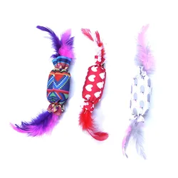 Juguetes de plumas interactivos para gatos con sonido y campanas