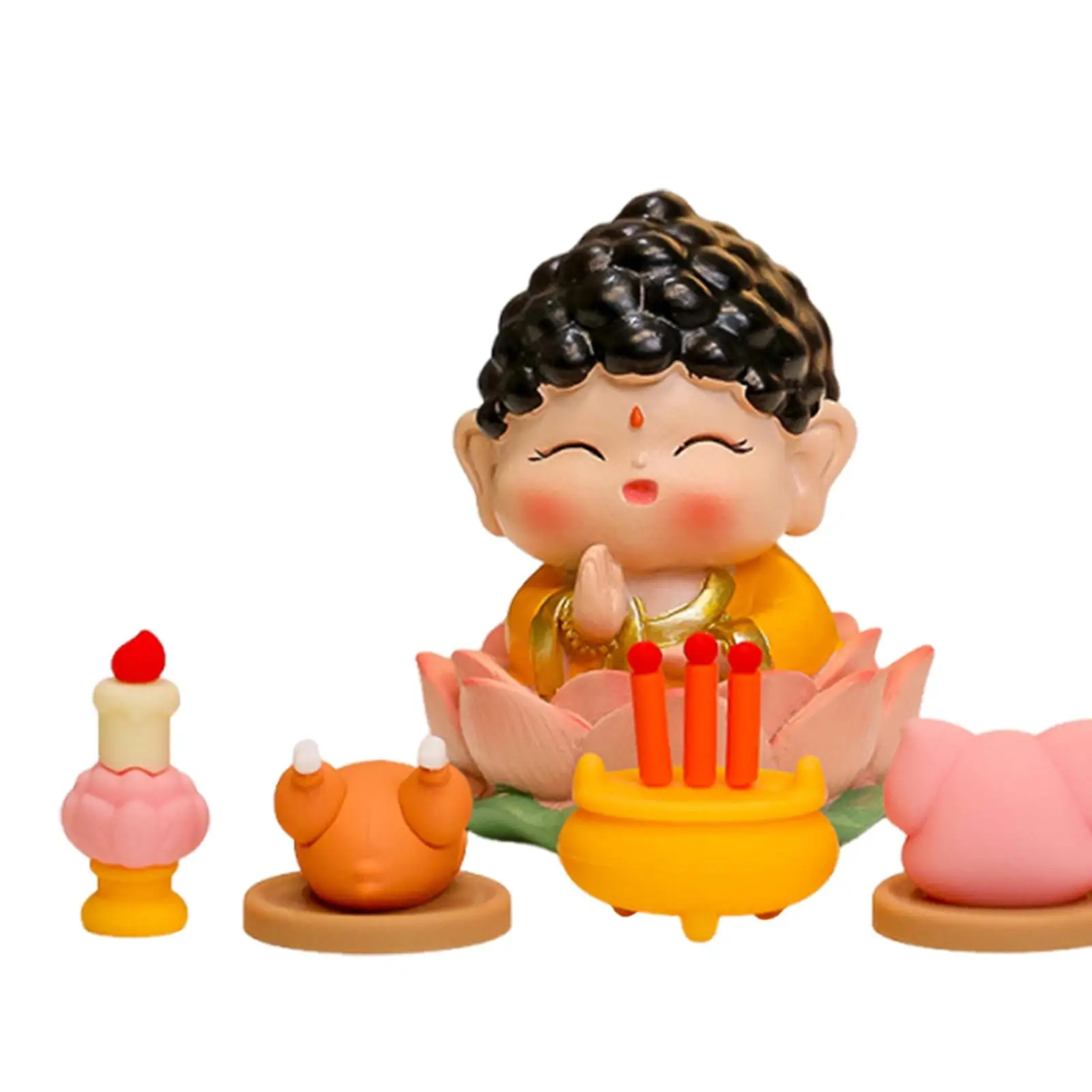 Mini estatua de riqueza Feng Shui, estatuilla de Dios de resina coleccionable, decoración de habitación para el espacio de vida del hogar - imagen 5