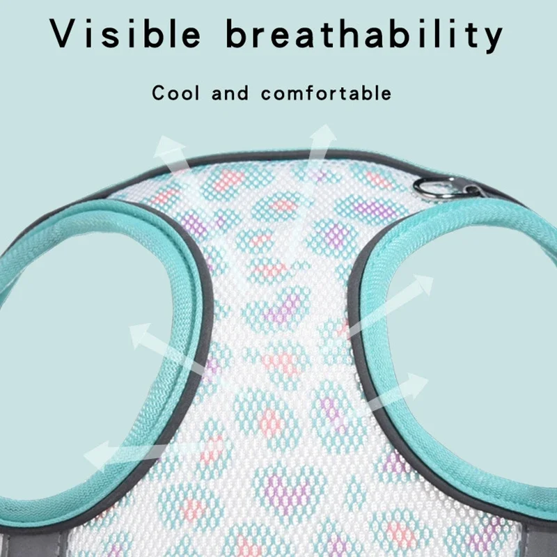 Conjunto de correas y arnés para perros, chaleco reflectante transpirable para gatitos, cachorros y gatos, para Bulldog Francés, Chihuahua, Pug, caminar al aire libre - imagen 2