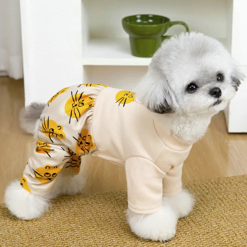 Mono con capucha para perros pequeños Shih Tzu estampado animal - imagen 4