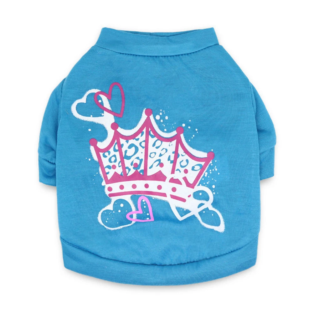 Camiseta de algodón transpirable para perros pequeños, ropa de verano para mascotas, suave, informal, con estampado de gato y cachorro - imagen 2