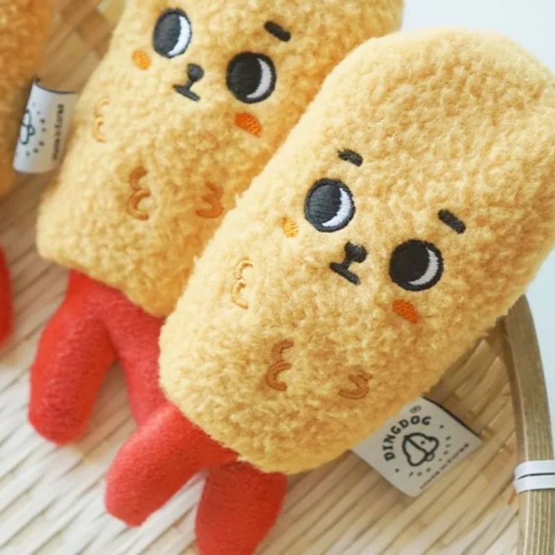 Lindo Ins perro juguete chirriante Tempura comida tibetana juguete para olfatear comercio exterior perro mascota sonido ojal juguete con sonido de felpa productos para mascotas - imagen 4
