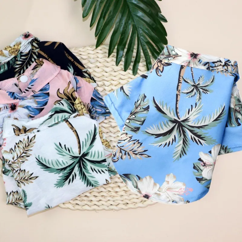Camisa de verano para perros de estilo hawaiano, chaleco suave para perros, camiseta para perros Chihuahua Bichon, disfraz para cachorros y gatos para perros pequeños, medianos y grandes