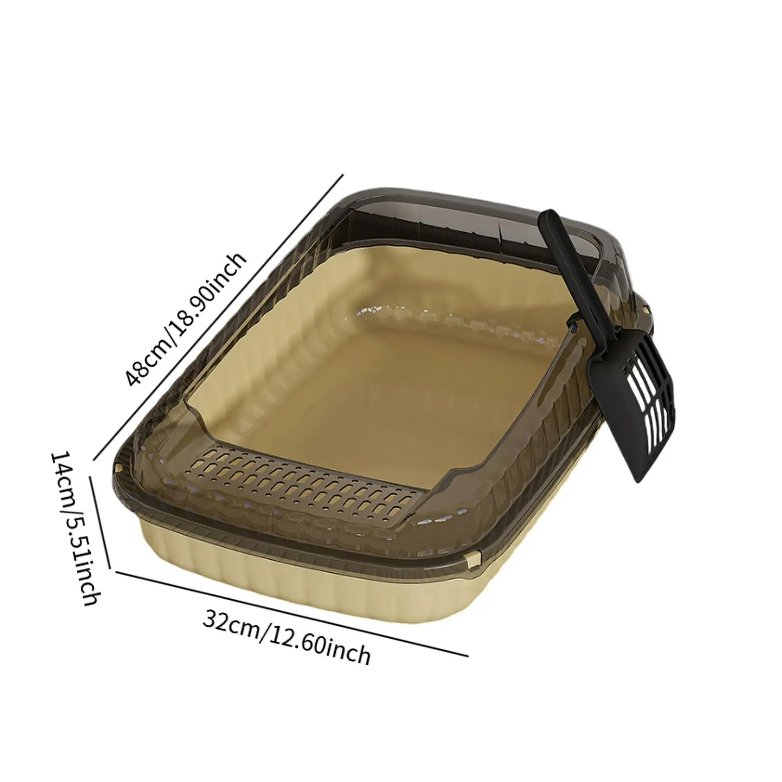 Cat Litter Box Semi Closed Kitten Litter Pan High Sided Cat Sandbox Pet Supplies Pet Litter Tray for Small Pets Indoor Cats