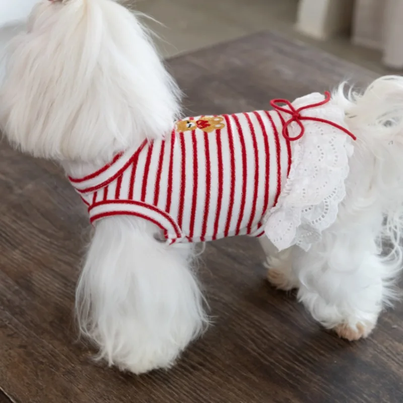 Vestido a rayas finas para perros pequeños Yorkshire y cachorros - imagen 2