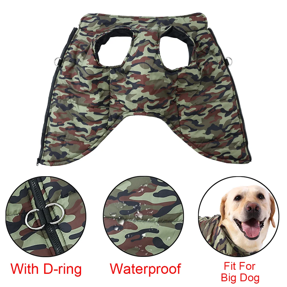 Abrigo térmico impermeable antiviento, chaqueta para perros grandes - imagen 2