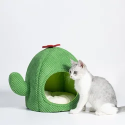 Cama cactus para perros y gatos pequeños y medianos – Cálida invierno