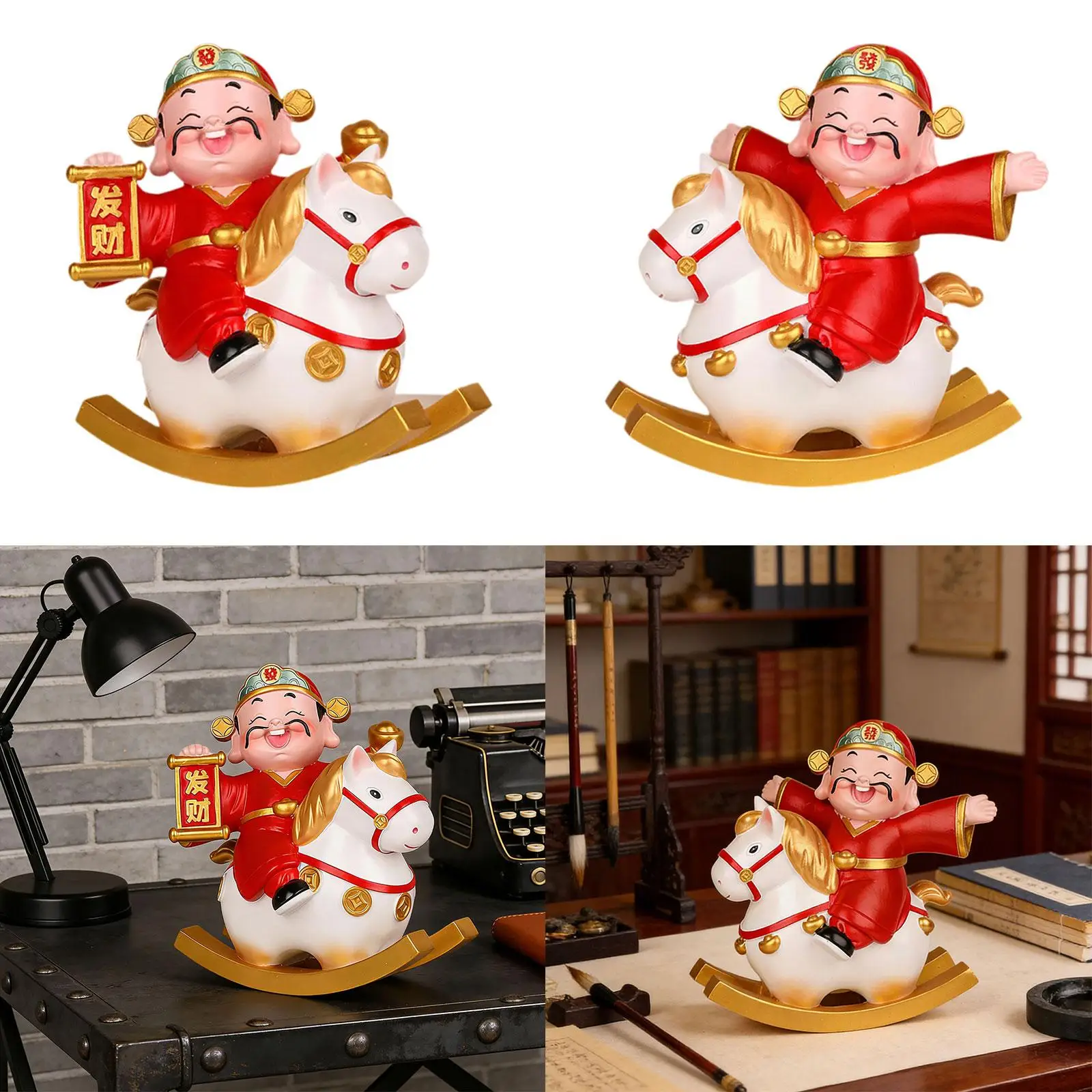 Estatuilla de caballo coleccionable estable en miniatura, estatua de caballo única, adornos, escultura de mesa para dormitorio, suministros de fiesta, decoración - imagen 5