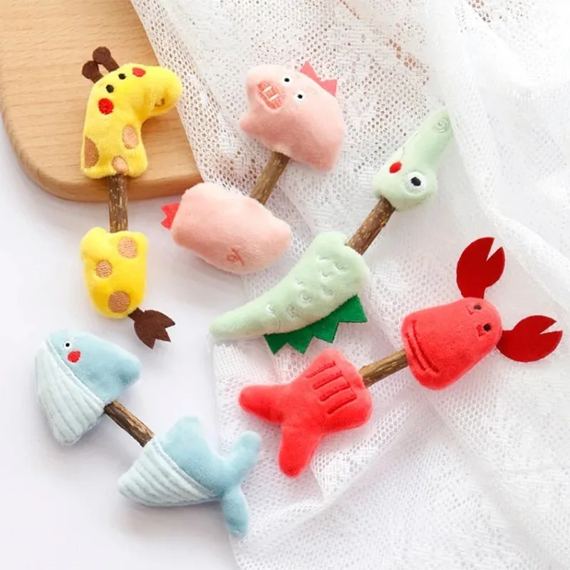 Juguete de madera de hierba gatera Natural pura para gatos, pasta de dientes Molar de seguridad, limpieza de ramas, aperitivos para gatos, juguetes para gatitos, muñeca bonita, suministros para mascotas - imagen 4