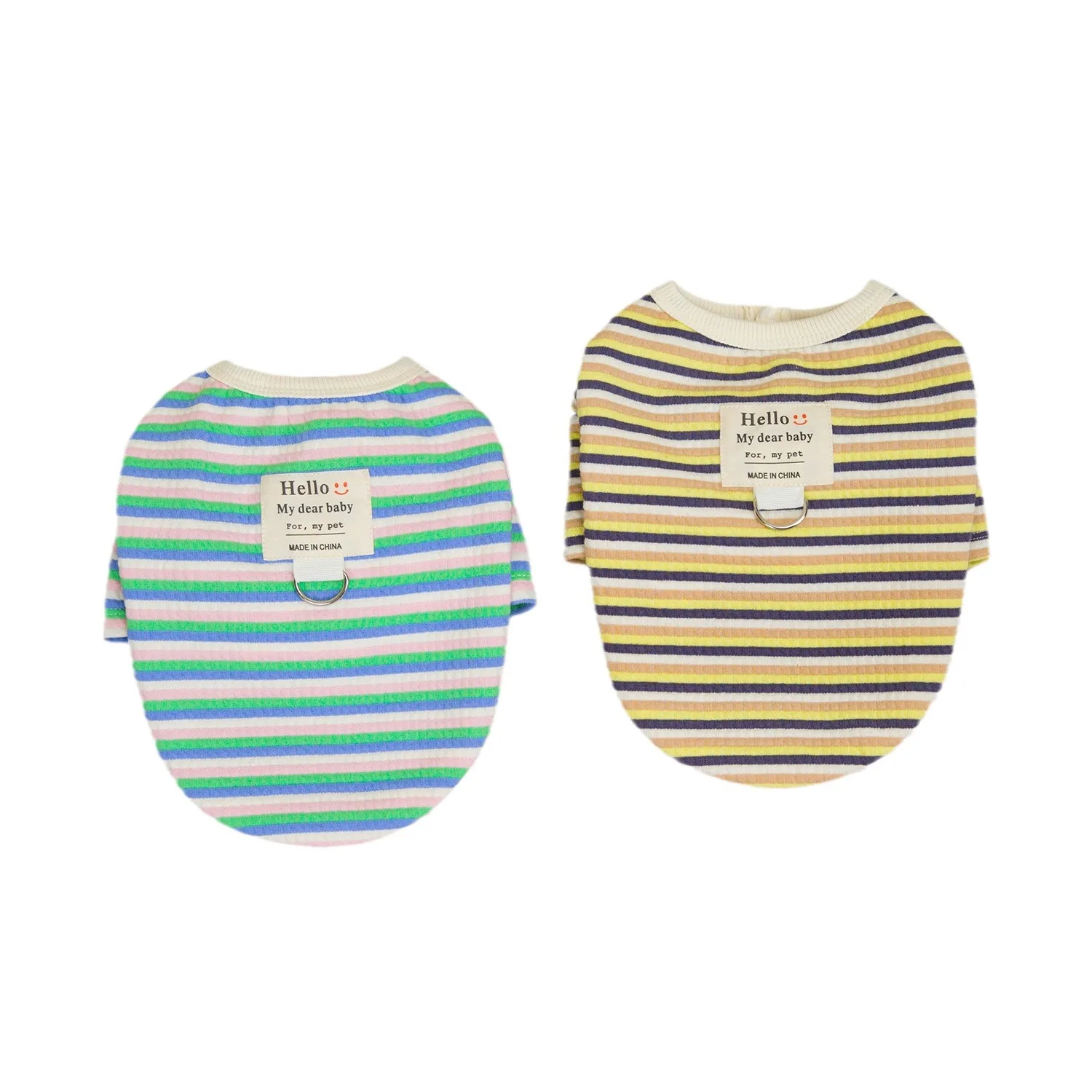 Chaqueta a rayas para mascotas, camisa Base cálida y cómoda para perros pequeños y gatos, ropa para perros pequeños, Otoño e Invierno - imagen 5