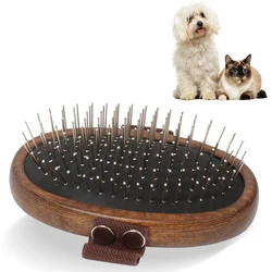 Peine deshedding para gatos y perros con mango de madera ergonomico