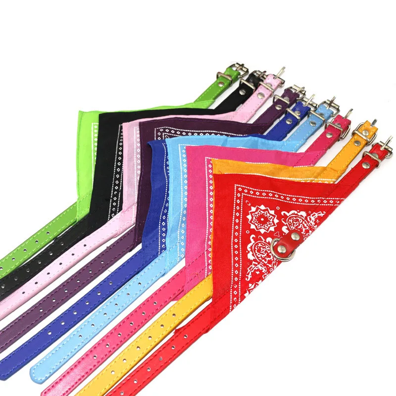 Collar clásico de cuero PU para mascotas, bufanda ajustable para perros pequeños, accesorios para cachorros y gatos, trigon - imagen 4