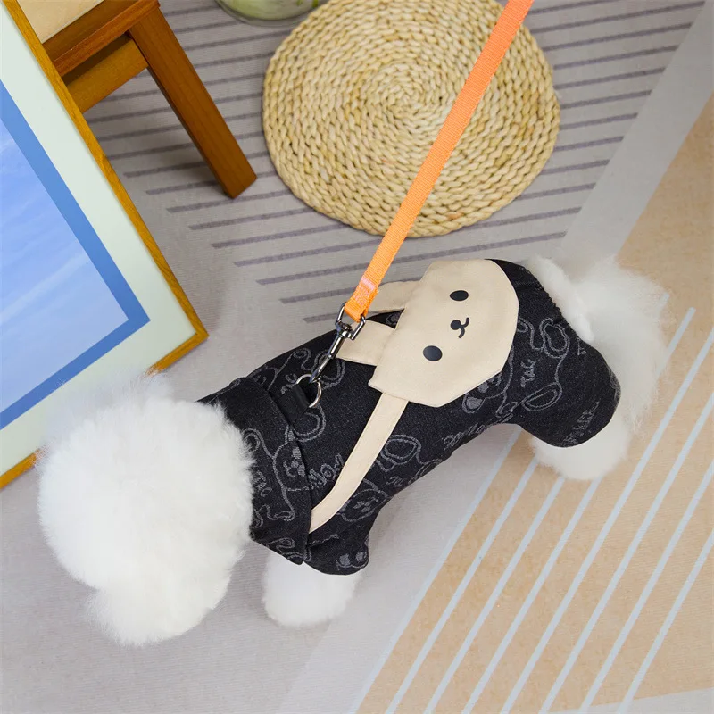 Abrigo de algodón de cuatro patas para perro, mochila de oso de peluche, ropa para mascotas, Mono para perros pequeños y gatos, Otoño e Invierno - imagen 3