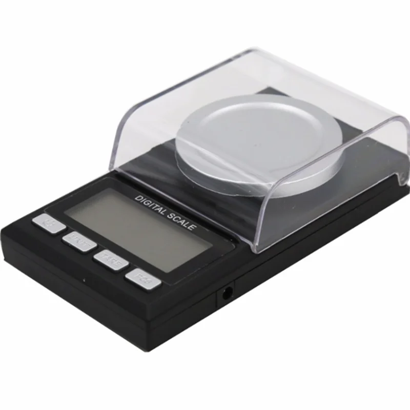 Mini báscula Digital portátil de 50g/0,001g, báscula electrónica con retroiluminación LCD, báscula de bolsillo para joyería con diamantes dorados y plateados - imagen 3