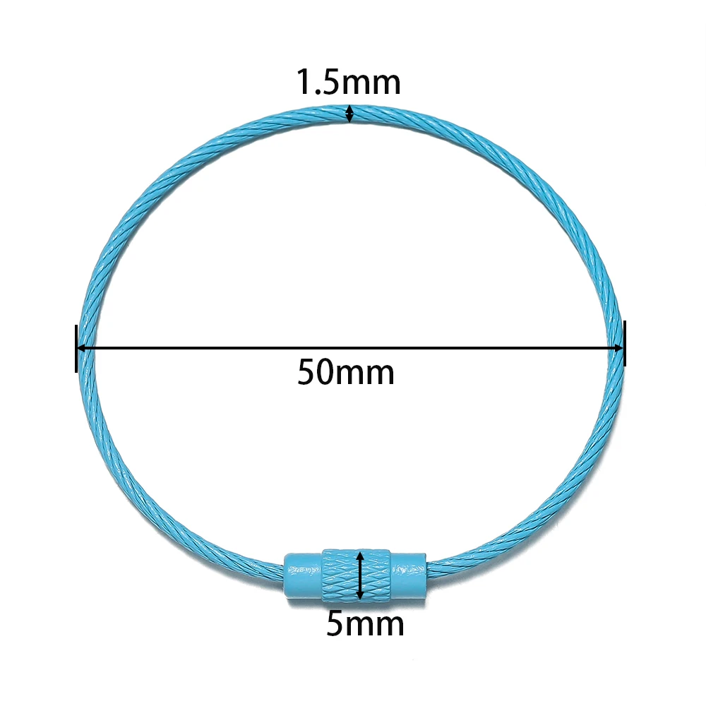 LLavero de hierro de 50mm, anillos coloridos, bloqueo de tornillo para fabricación de joyas, llavero, accesorios DIY - imagen 2