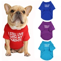 Camiseta para perro Bulldog Francés e Inglés – Estampado letras Verano