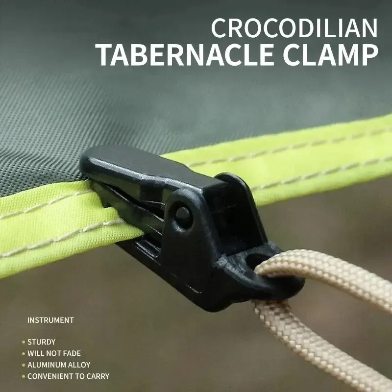 Clip para toldo de tienda de campaña, cuerda de plástico de doble agujero, hebilla ajustable, Clip de cocodrilo para acampar al aire libre y senderismo, 10-20-30 Uds. - imagen 5