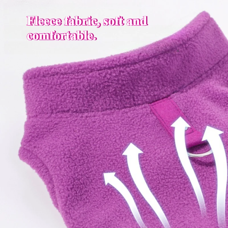 Jersey cálido, sudadera con capucha de lana para perros con anillo en D, ropa de invierno para cachorros, sudadera suave para mascotas, chaleco y abrigo para otoño e invierno - imagen 3