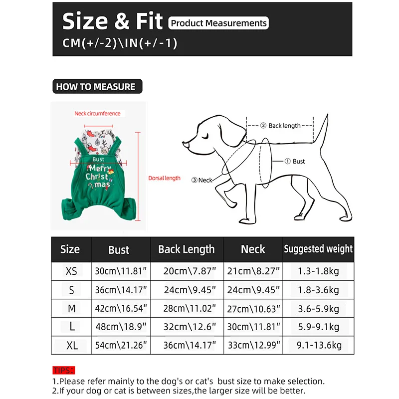 Mono de Navidad para mascotas, monos de otoño e invierno, chaqueta de peluche cálida, pijamas para perros, ropa para cachorros, pantalones de cuatro patas - imagen 4