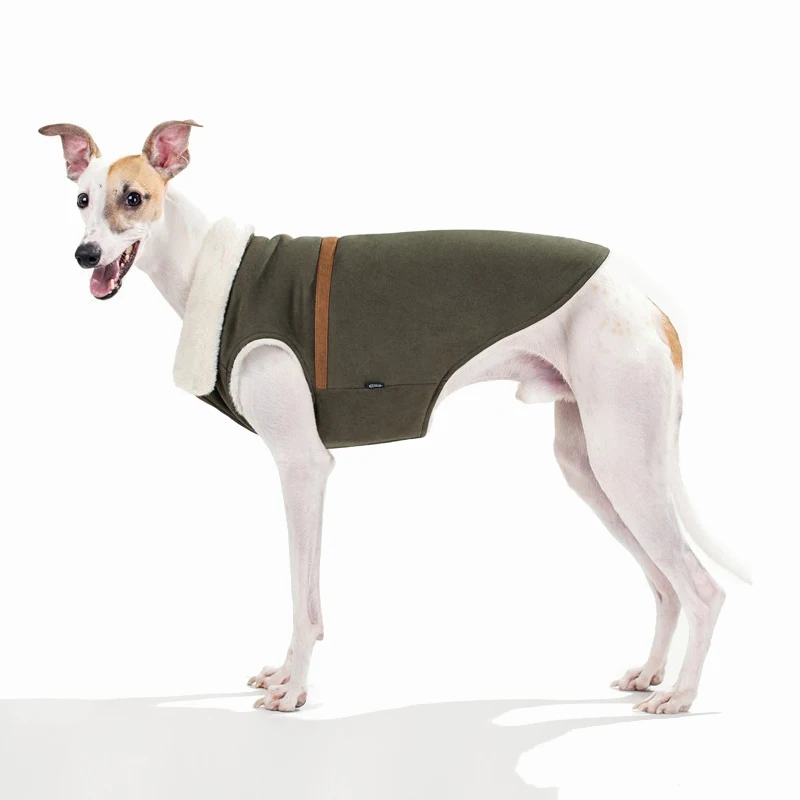 Chaleco Whippet de tela de ante de invierno a la moda, abrigo para perro galgo italiano, ropa cálida y suave para perro Terrier sin aire - imagen 3